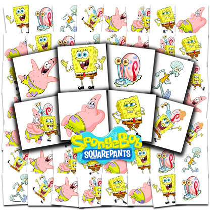 Spongebob Squarepants Temporary Tattoos Party Favors Bundle - 70+ Individual 2" x 2" Tattoos for Kids, Boys, Girls | Made in USA