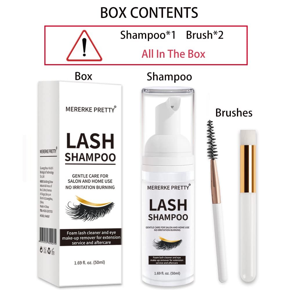 Gentle Eyelash Extension Cleanser - Foaming Lash Shampoo & Makeup Remover with Brushes & Rinse Bottle, 50ml - görsel 17
