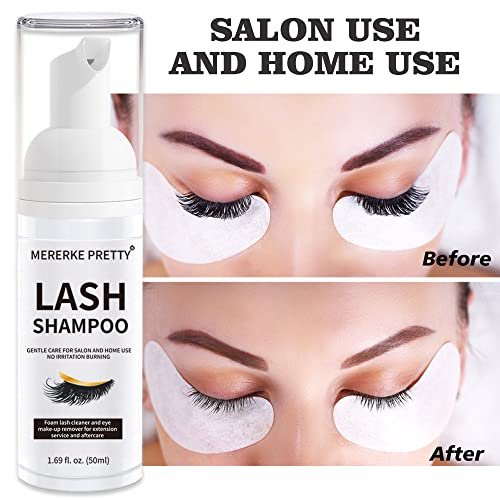 Gentle Eyelash Extension Cleanser - Foaming Lash Shampoo & Makeup Remover with Brushes & Rinse Bottle, 50ml - görsel 10