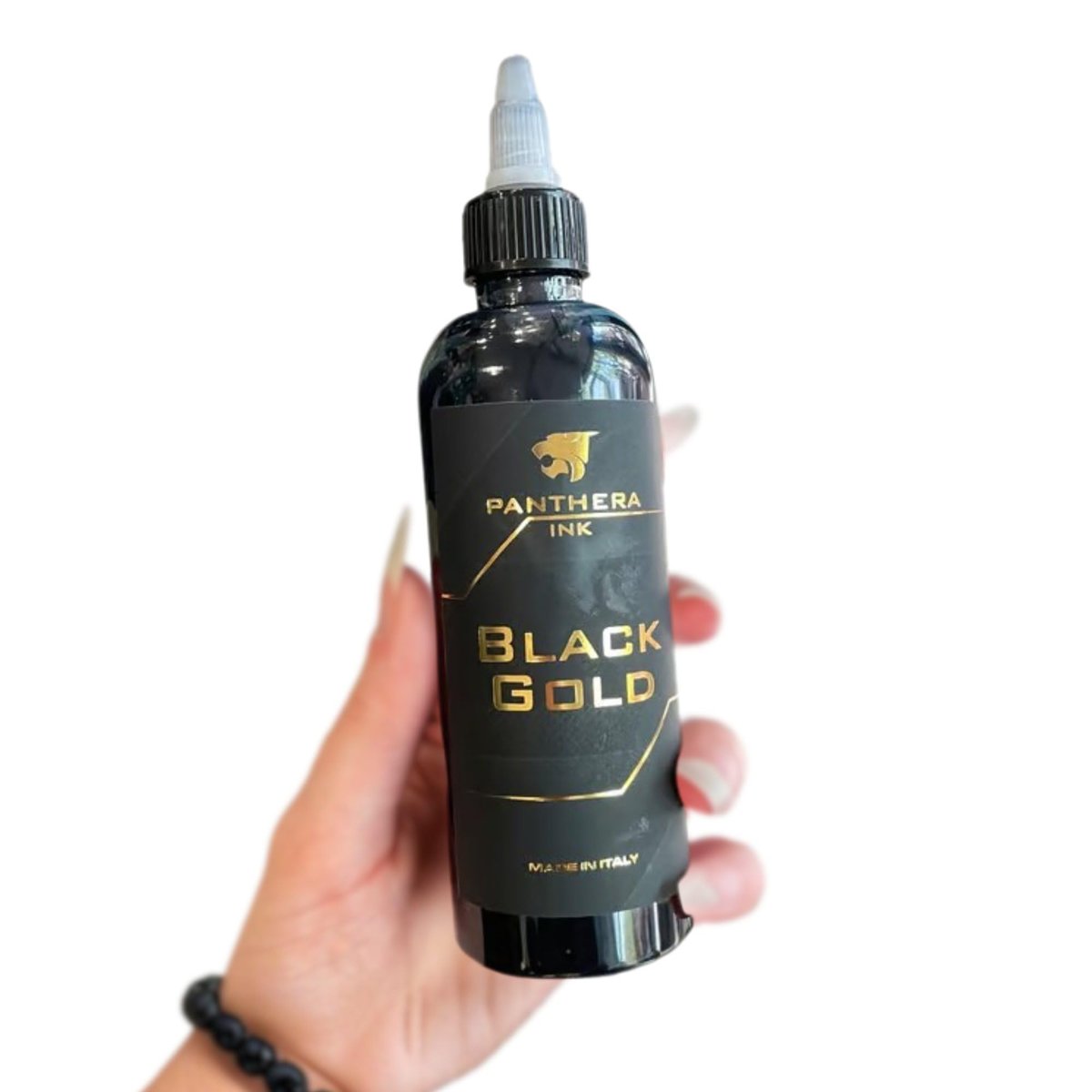 Panthera Black BLK Gold Tattoo Ink 150ml/5fl oz – Professional Tattoo Ink for All Tattoo Types, EU Compliant Avelisse