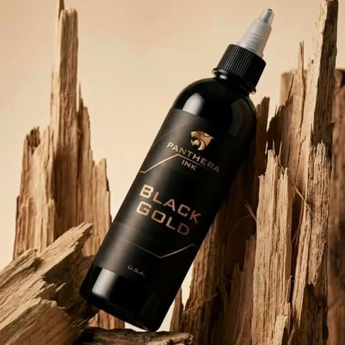 Panthera Black BLK Gold Tattoo Ink 150ml/5fl oz – Professional Tattoo Ink for All Tattoo Types, EU Compliant Avelisse
