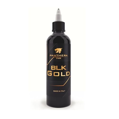 Panthera Black BLK Gold Tattoo Ink 150ml/5fl oz – Professional Tattoo Ink for All Tattoo Types, EU Compliant Avelisse