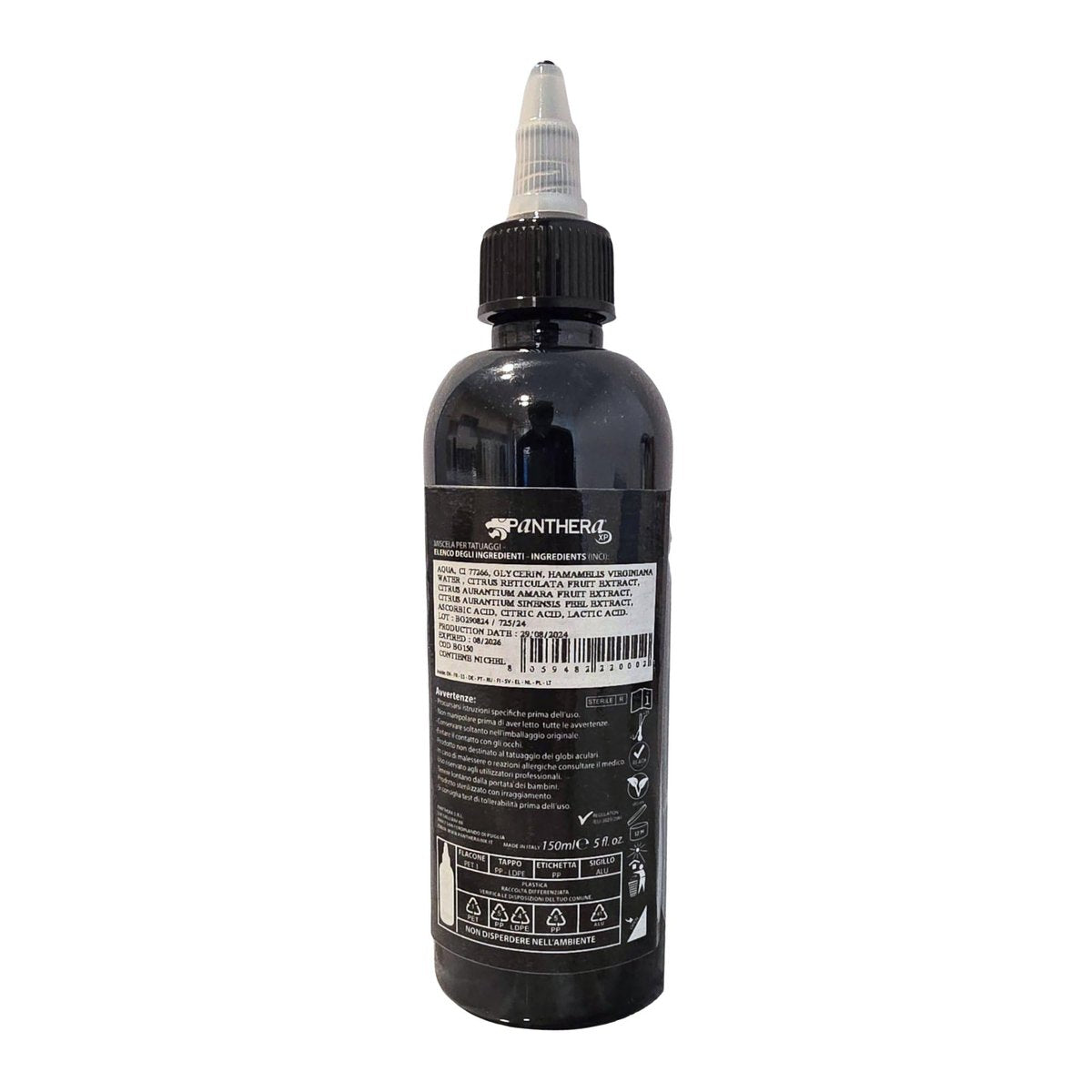 Panthera Black BLK Gold Tattoo Ink 150ml/5fl oz – Professional Tattoo Ink for All Tattoo Types, EU Compliant Avelisse