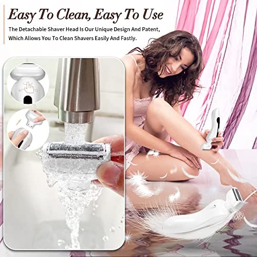Krovena Electric Shaver for Women – Rechargeable Bikini Trimmer for Legs, Underarms & Bikini Line, Wet/Dry Cordless Razor with Detachable Head Avelisse