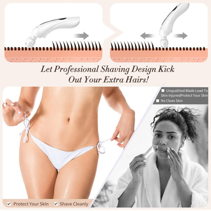 Krovena Electric Shaver for Women – Rechargeable Bikini Trimmer for Legs, Underarms & Bikini Line, Wet/Dry Cordless Razor with Detachable Head Avelisse