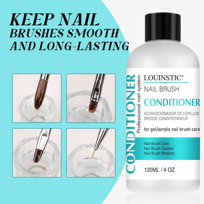 LOUINSTIC Acrylic Nail Brush Cleaner - 4 Fl Oz, Quickly Clean Gel/Acrylic Nail Brushes, Paint Brushes, Airbrushes, Art Tools, Nail Brush Cleaner Conditioner Preserver and Restorer