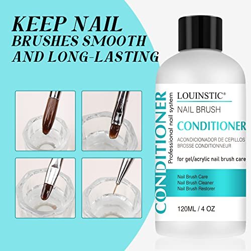 LOUINSTIC Acrylic Nail Brush Cleaner - 4 Fl Oz, Quickly Clean Gel/Acrylic Nail Brushes, Paint Brushes, Airbrushes, Art Tools, Nail Brush Cleaner Conditioner Preserver and Restorer - görsel 10