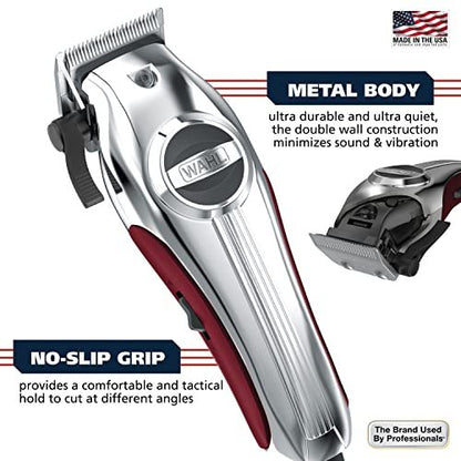 Wahl Pro Ultra Quiet High Torque Corded Hair Clipper – Stainless Steel, Model 3000097 Avelisse