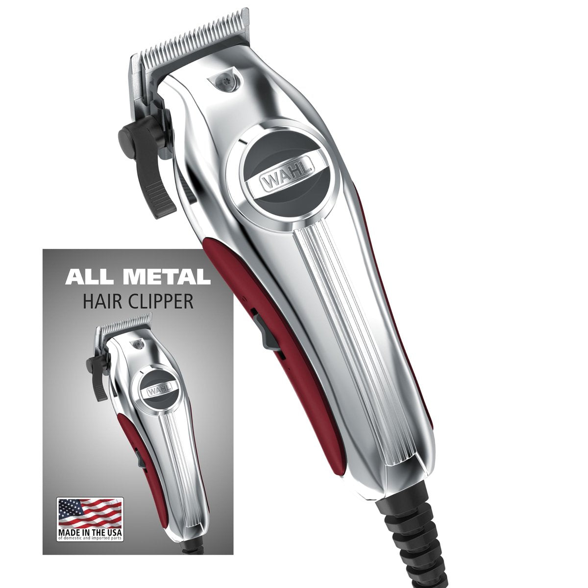 Wahl Pro Ultra Quiet High Torque Corded Hair Clipper – Stainless Steel, Model 3000097 Avelisse