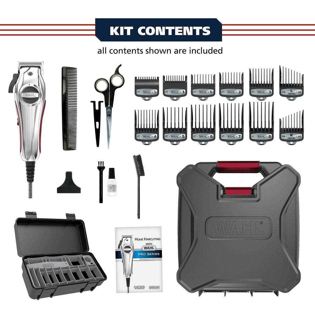 Wahl Pro Ultra Quiet High Torque Corded Hair Clipper – Stainless Steel, Model 3000097 Avelisse