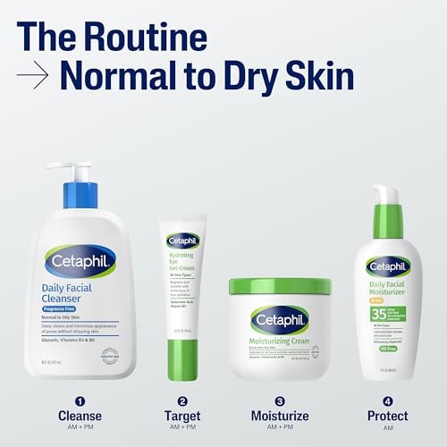 Cetaphil Daily Facial Cleanser for Sensitive, Combination to Oily Skin, 16 oz - Fragrance Free, Gentle Foaming, Soap Free, Hypoallergenic Avelisse