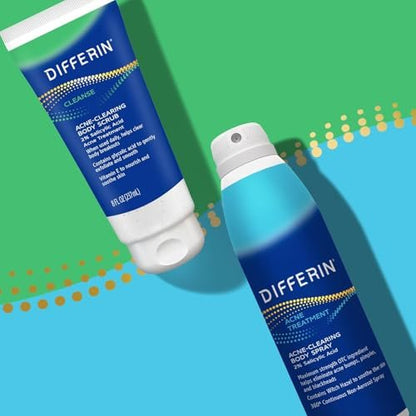 Differin Acne Body Spray with Salicylic Acid – 360° Treatment for Back, Chest & Shoulder Acne, 6 oz