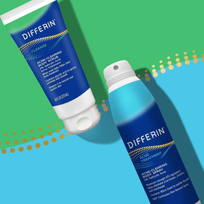 Differin Acne Body Spray with Salicylic Acid – 360° Treatment for Back, Chest & Shoulder Acne, 6 oz
