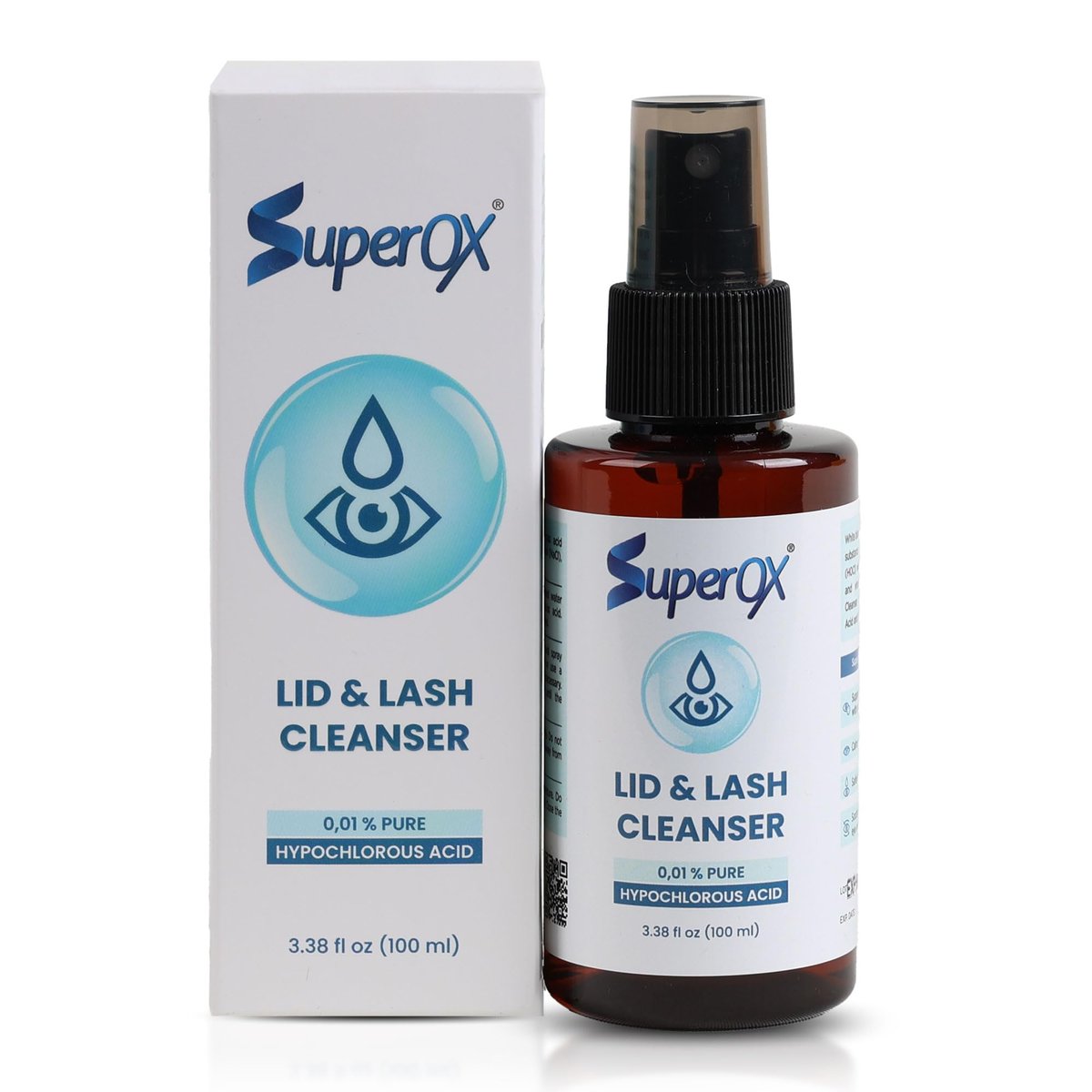Superox Hypochlorous Acid Spray for Face – Natural Eyelid Cleanser – Pure & Gentle Hypochlorous Acid Spray, 100 ml (3.38 oz) Avelisse