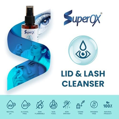 Superox Hypochlorous Acid Spray for Face – Natural Eyelid Cleanser – Pure & Gentle Hypochlorous Acid Spray, 100 ml (3.38 oz) Avelisse