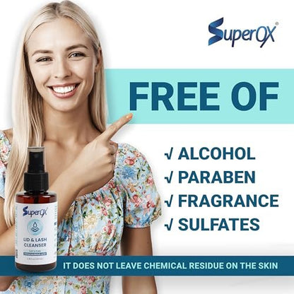 Superox Hypochlorous Acid Spray for Face – Natural Eyelid Cleanser – Pure & Gentle Hypochlorous Acid Spray, 100 ml (3.38 oz) Avelisse