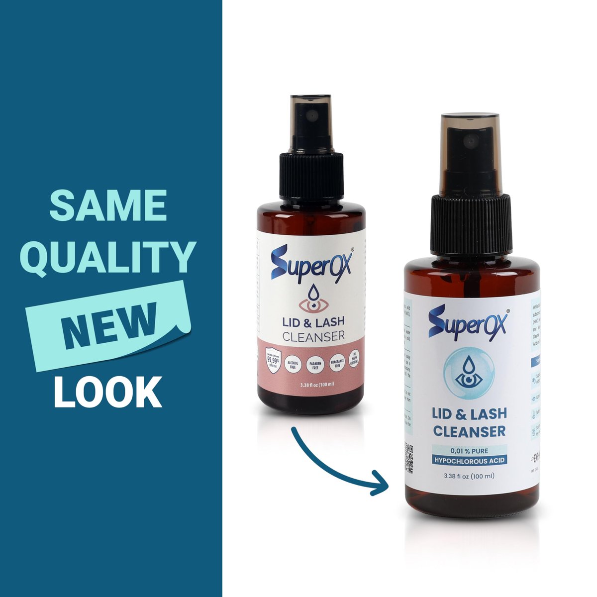 Superox Hypochlorous Acid Spray for Face – Natural Eyelid Cleanser – Pure & Gentle Hypochlorous Acid Spray, 100 ml (3.38 oz) Avelisse