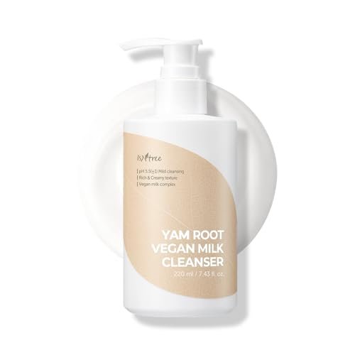 IsNtree Yam Root Vegan Milk Cleanser - 220ml (7.43 fl.oz) | Korean Facial Cleanser for Sensitive Skin | Rich & Creamy Texture | Hydrating & Mild | Vegan & Cruelty-Free Skincare Avelisse
