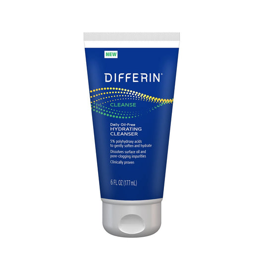 Differin Facial Cleanser - Daily Oil Free Hydrating Face Wash for Acne Prone Skin, 6 Oz