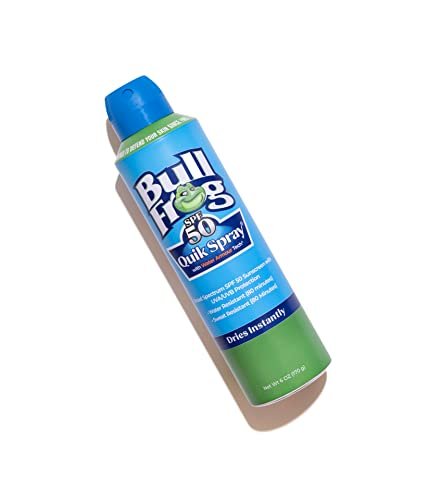 Bullfrog Quik Spray Sunscreen SPF 50 - Oxybenzone & Octinoxate Free, Broad Spectrum UVA/UVB, 6 oz Avelisse