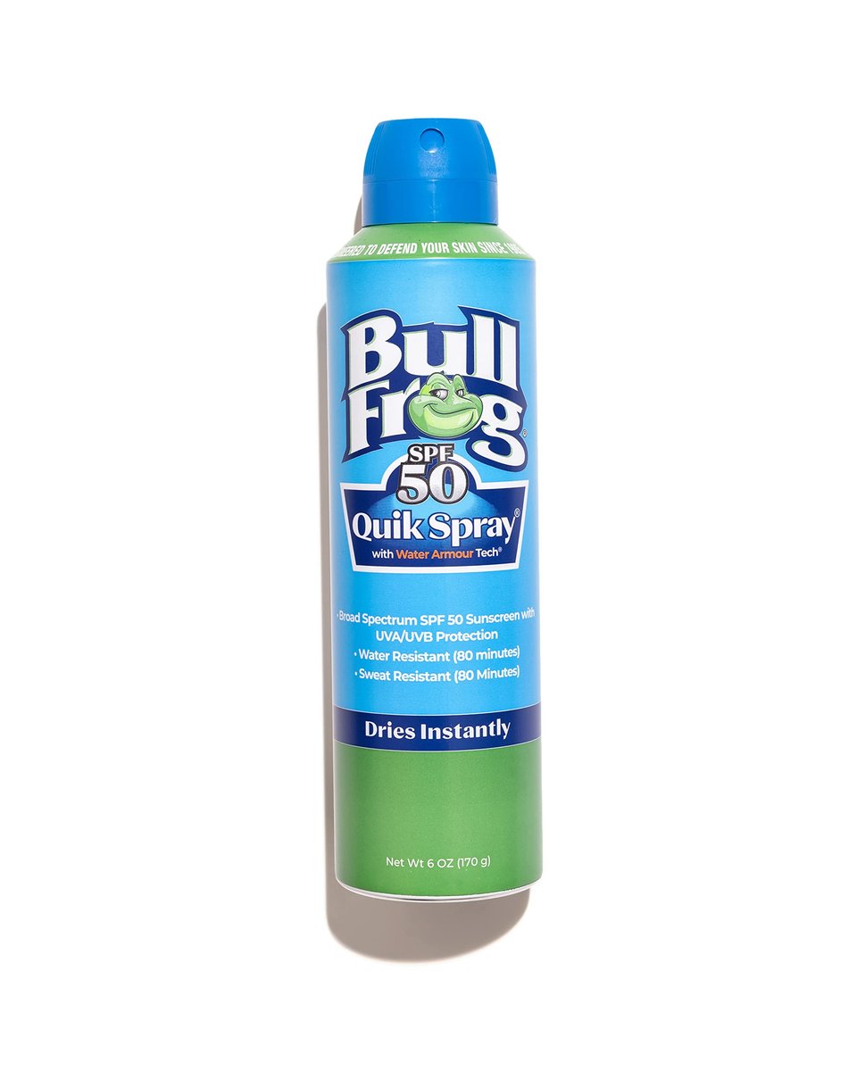 Bullfrog Quik Spray Sunscreen SPF 50 - Oxybenzone & Octinoxate Free, Broad Spectrum UVA/UVB, 6 oz Avelisse