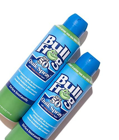 Bullfrog Quik Spray Sunscreen SPF 50 – Oxybenzone & Octinoxate Free – Broad Spectrum UVA/UVB, 3 oz (Pack of 2) Avelisse
