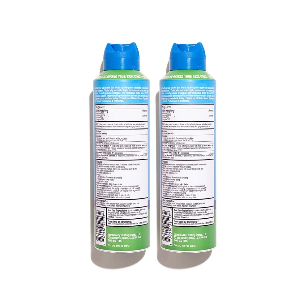 Bullfrog Quik Spray Sunscreen SPF 50 – Oxybenzone & Octinoxate Free – Broad Spectrum UVA/UVB, 3 oz (Pack of 2) Avelisse