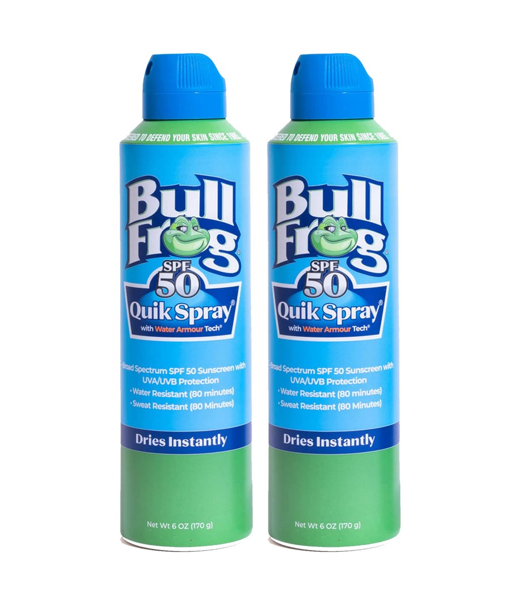 Bullfrog Quik Spray Sunscreen SPF 50 – Oxybenzone & Octinoxate Free – Broad Spectrum UVA/UVB, 3 oz (Pack of 2) Avelisse