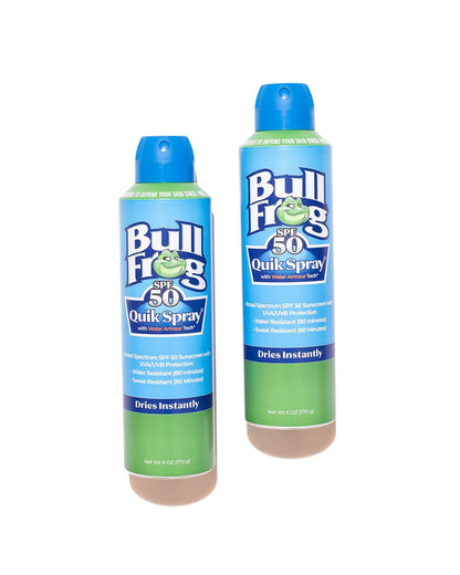 Bullfrog Quik Spray Sunscreen SPF 50 – Oxybenzone & Octinoxate Free – Broad Spectrum UVA/UVB, 3 oz (Pack of 2) Avelisse