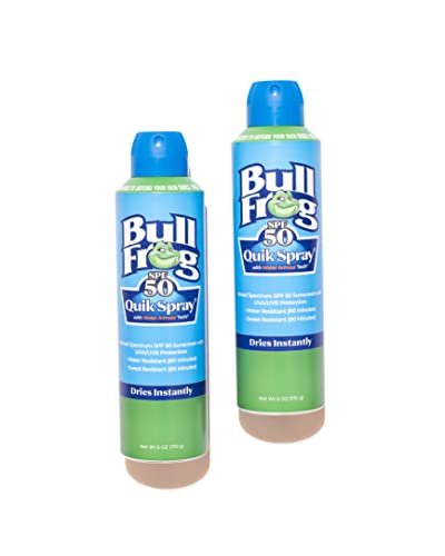 Bullfrog Quik Spray Sunscreen SPF 50 – Oxybenzone & Octinoxate Free – Broad Spectrum UVA/UVB, 3 oz (Pack of 2) Avelisse