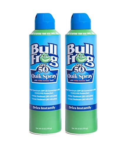 Bullfrog Quik Spray Sunscreen SPF 50 – Oxybenzone & Octinoxate Free – Broad Spectrum UVA/UVB, 3 oz (Pack of 2) Avelisse