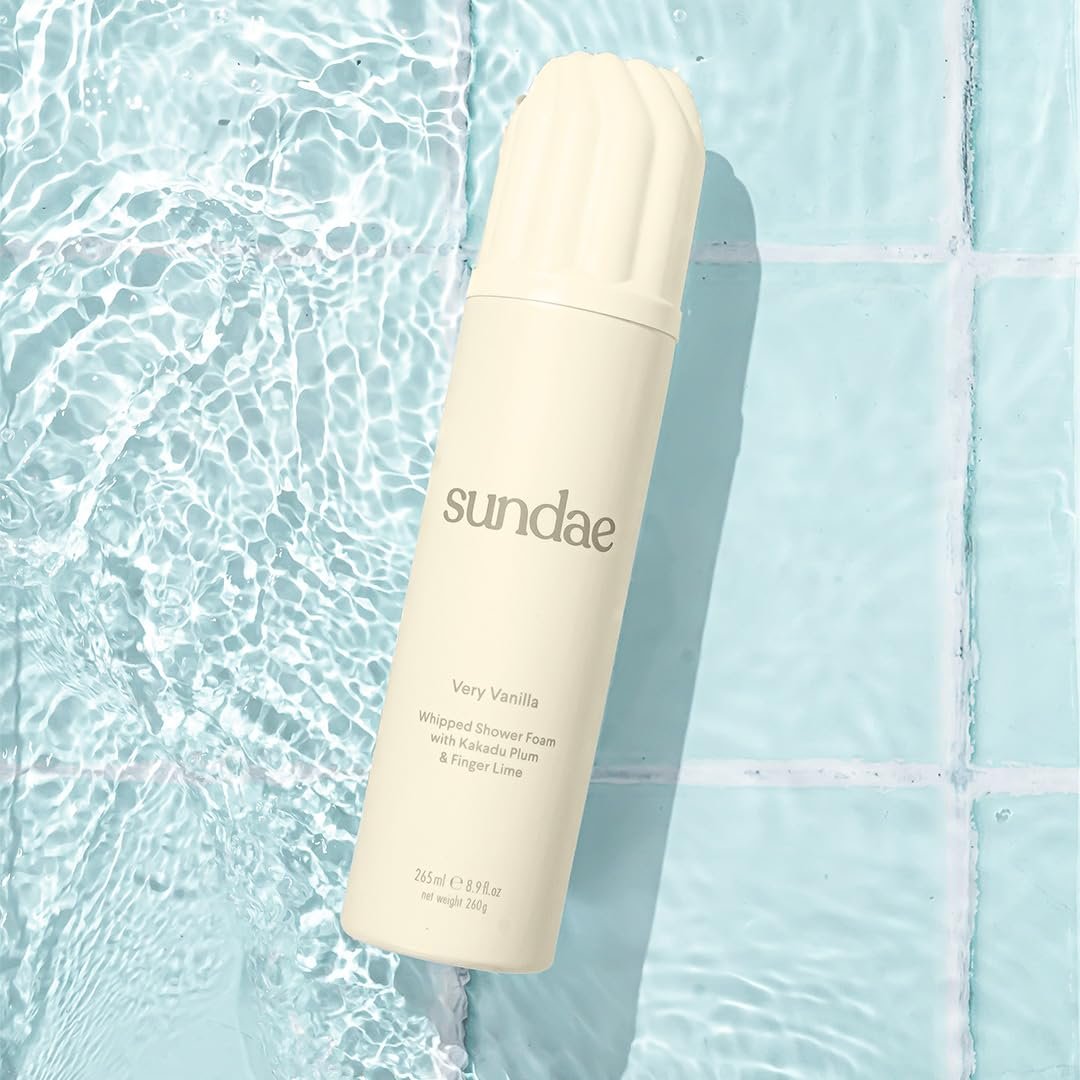 sundae Whipped Shower Foam Very Vanilla - Foaming Body Wash with Kakadu Plum & Finger Lime, 8.9 fl oz Avelisse