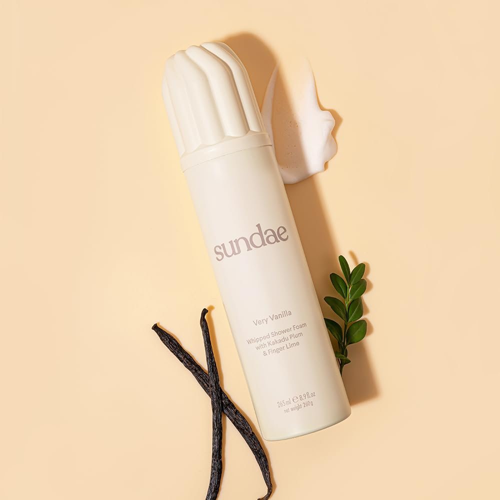 sundae Whipped Shower Foam Very Vanilla - Foaming Body Wash with Kakadu Plum & Finger Lime, 8.9 fl oz Avelisse