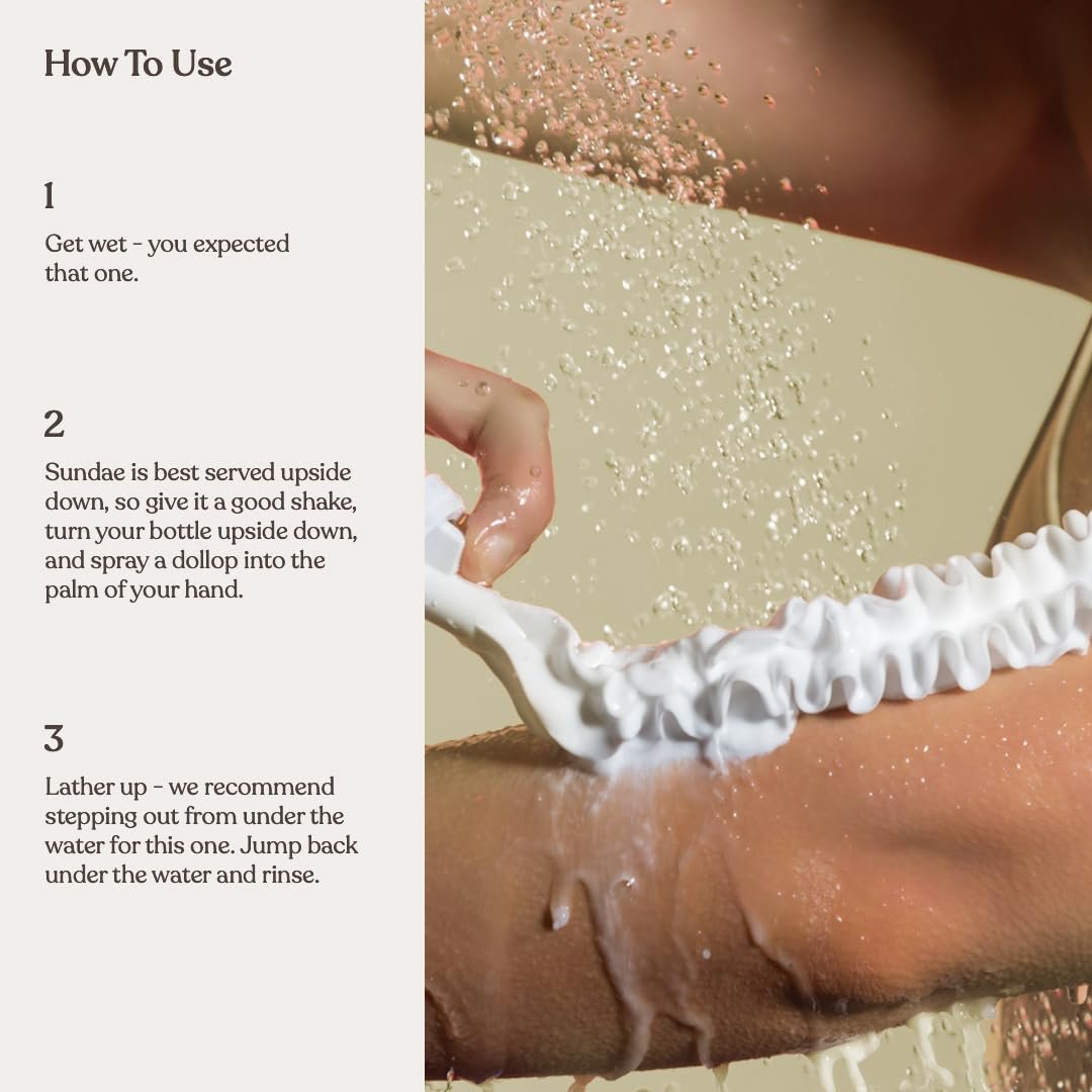 sundae Whipped Shower Foam Very Vanilla - Foaming Body Wash with Kakadu Plum & Finger Lime, 8.9 fl oz Avelisse