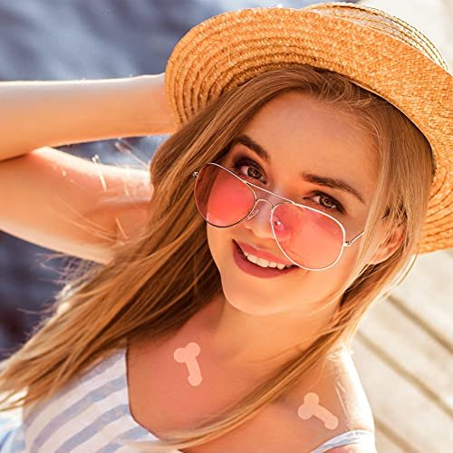 500 Pack Funny Tanning Stickers for Body - Self-Adhesive Sunbathing Bed Stickers, 1.48 x 1 Inches, Pink Paper Decals - görsel 7