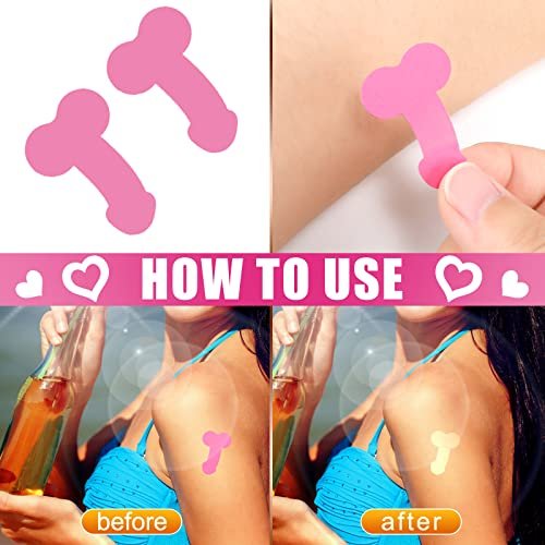 500 Pack Funny Tanning Stickers for Body - Self-Adhesive Sunbathing Bed Stickers, 1.48 x 1 Inches, Pink Paper Decals - görsel 5
