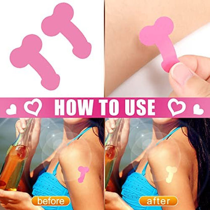 500 Pack Funny Tanning Stickers for Body - Self-Adhesive Sunbathing Bed Stickers, 1.48 x 1 Inches, Pink Paper Decals