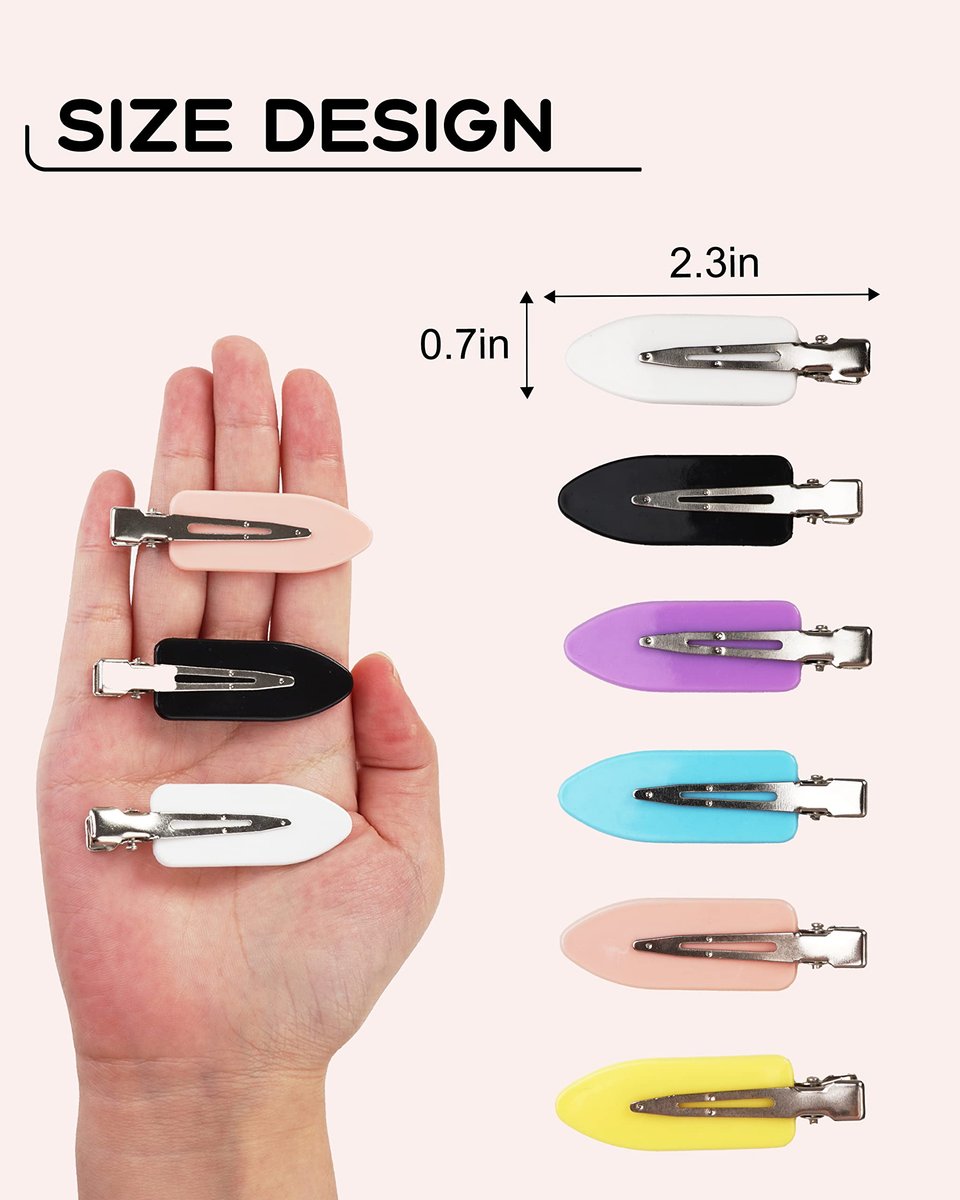 No Crease Hair Clips, 60 Pcs 2.3in Duck Billed Clips for Hair Sectioning and Styling (6 Colors) - görsel 10
