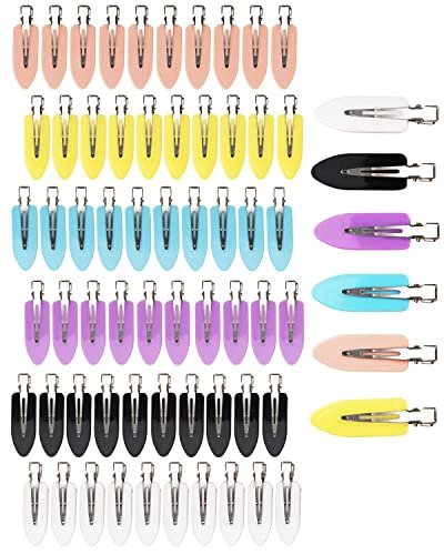 No Crease Hair Clips, 60 Pcs 2.3in Duck Billed Clips for Hair Sectioning and Styling (6 Colors) - görsel 1