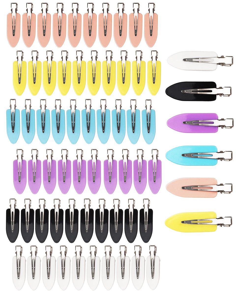 No Crease Hair Clips, 60 Pcs 2.3in Duck Billed Clips for Hair Sectioning and Styling (6 Colors) - görsel 2