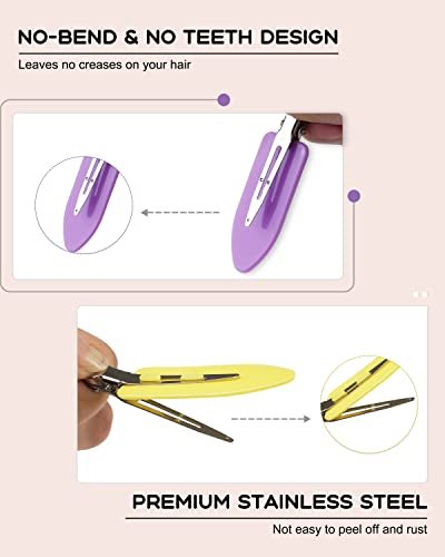 No Crease Hair Clips, 60 Pcs 2.3in Duck Billed Clips for Hair Sectioning and Styling (6 Colors) - görsel 7