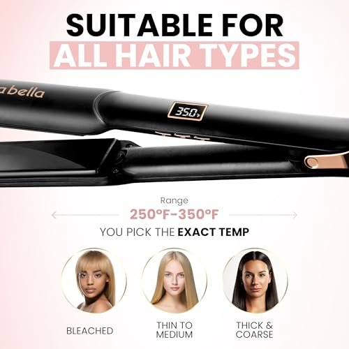 ELLA BELLA® Ceramic Flat Iron Hair Straightener - Professional Straightening Iron with Digital Display | As Featured in Good Housekeeping Avelisse
