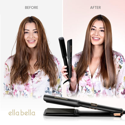 ELLA BELLA® Ceramic Flat Iron Hair Straightener - Professional Straightening Iron with Digital Display | As Featured in Good Housekeeping Avelisse