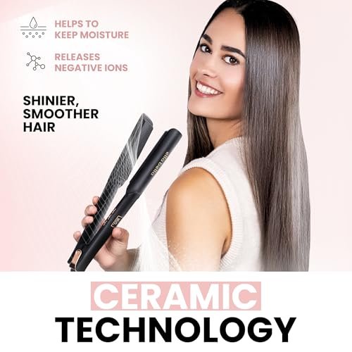 ELLA BELLA® Ceramic Flat Iron Hair Straightener - Professional Straightening Iron with Digital Display | As Featured in Good Housekeeping Avelisse
