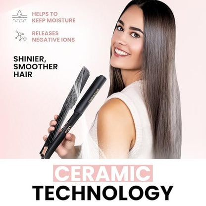 ELLA BELLA® Ceramic Flat Iron Hair Straightener - Professional Straightening Iron with Digital Display | As Featured in Good Housekeeping Avelisse