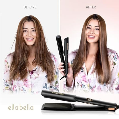 ELLA BELLA® Ceramic Flat Iron Hair Straightener - Professional Straightening Iron with Digital Display | As Featured in Good Housekeeping Avelisse