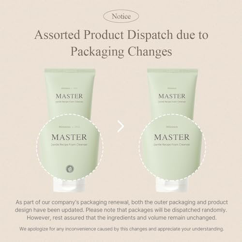 mixsoon Master Gentle Recipe Foam Cleanser - Mild Exfoliation Daily Cleanser with Amino Acid Complex and Cica, Soft Foam for Clear, Moisturized Skin (150ml / 5.07 fl. oz.) Avelisse