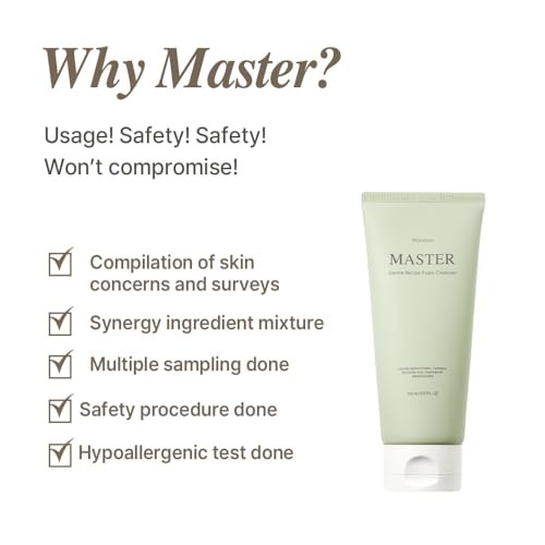 mixsoon Master Gentle Recipe Foam Cleanser - Mild Exfoliation Daily Cleanser with Amino Acid Complex and Cica, Soft Foam for Clear, Moisturized Skin (150ml / 5.07 fl. oz.) Avelisse