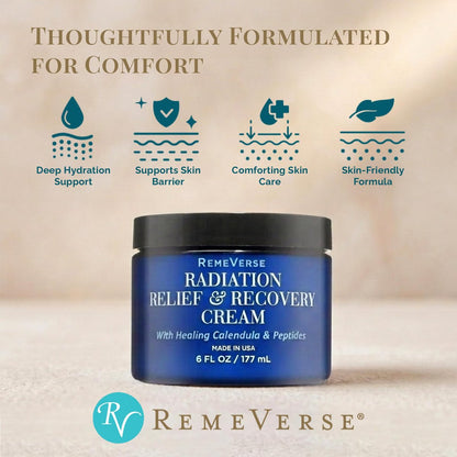 RemeVerse Radiation Cream – Unscented, Gentle, Hyaluronic Acid, Peptides & Calendula for Burns, Soothing & Hydrating Sensitive Skin – 6 fl oz Avelisse
