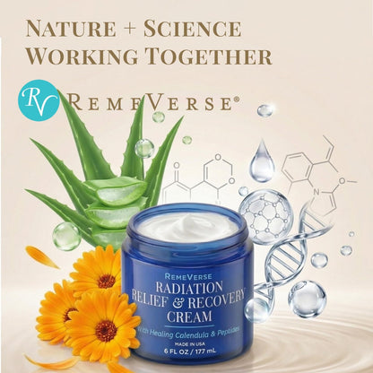 RemeVerse Radiation Cream – Unscented, Gentle, Hyaluronic Acid, Peptides & Calendula for Burns, Soothing & Hydrating Sensitive Skin – 6 fl oz Avelisse